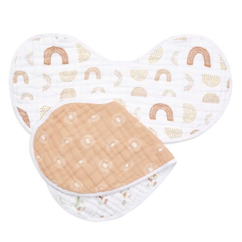 ABBC20016 1 baby cotton muslin burpy bib keep rising 2pack