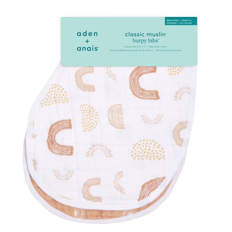 ABBC20016 2 baby cotton muslin burpy bib keep rising 2pack