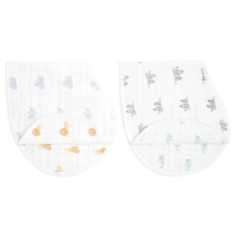 ABBO20004 0 baby organic muslin burp bib animal kingdom 2pack