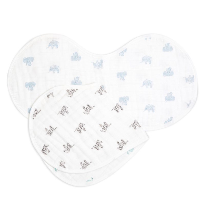 ABBO20004 1 baby organic muslin burp bib animal kingdom 2pack