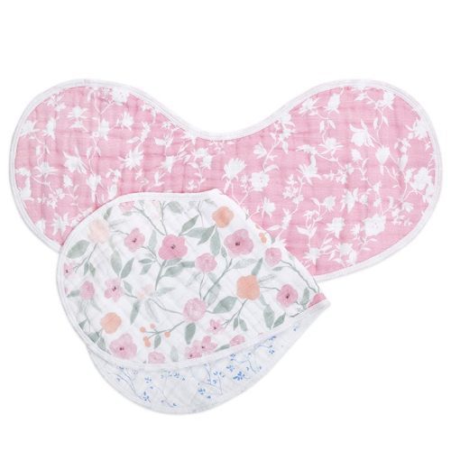 Cotton muslin baby burpy bib 2 pack mon fluer 1