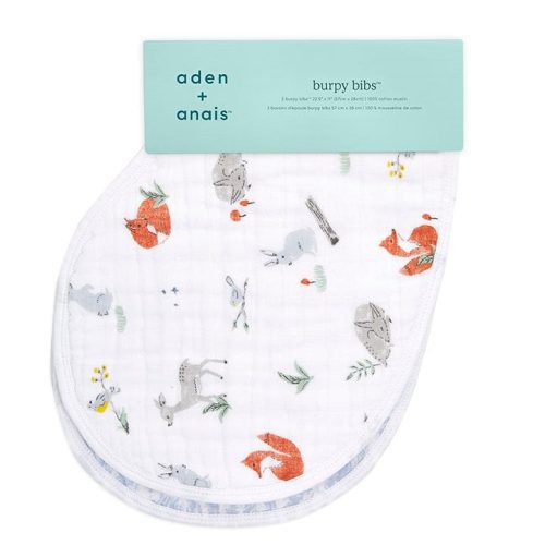 Cotton muslin baby burpy bib 2 pack naturally 2