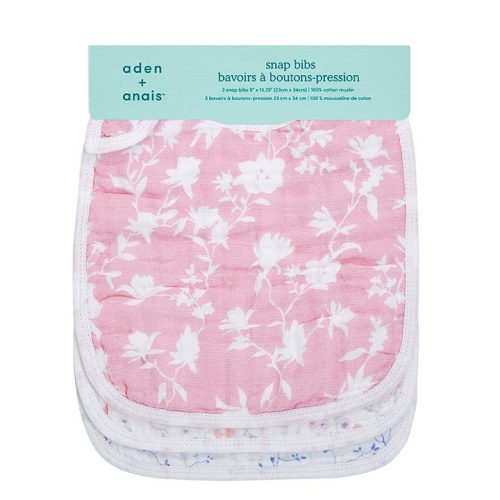 Cotton muslin baby snap bib 3 pack ma fleur 2