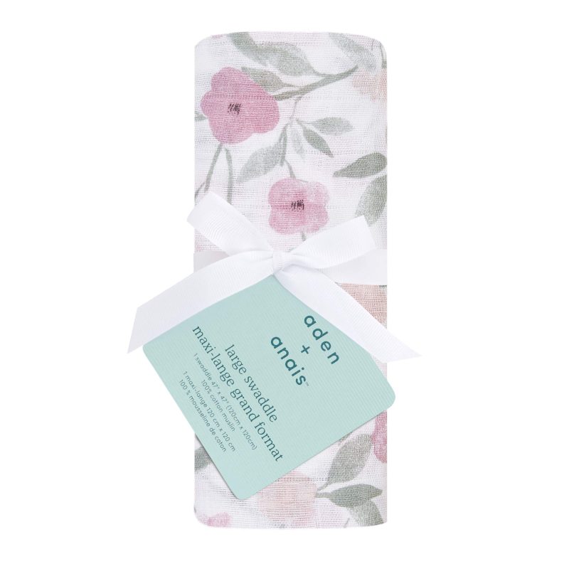 Cotton muslin baby swaddle mon fleur 1