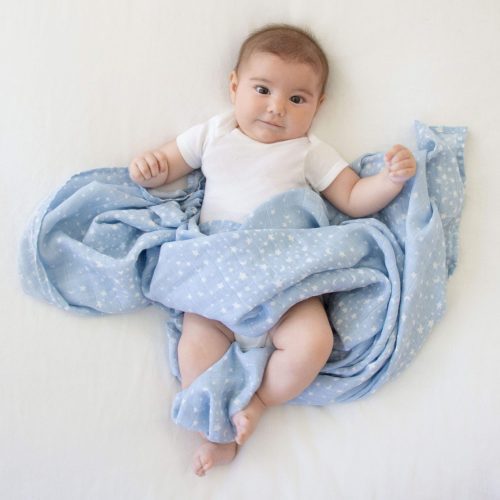 Cotton muslin baby swaddle rising star 3