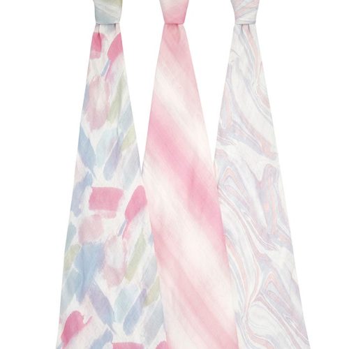 Cotton muslin silky soft baby swaddle 3 pack florentine 1