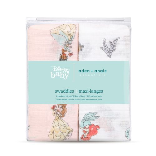 ESWC20022DI 2 baby essentials cotton muslin swaddle disney princess 2pk