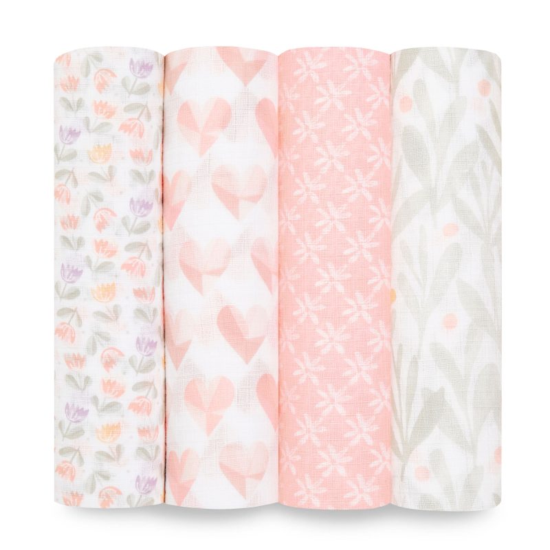 ESWC40021 0 baby essentials cotton muslin swaddle piece of my heart 4pk