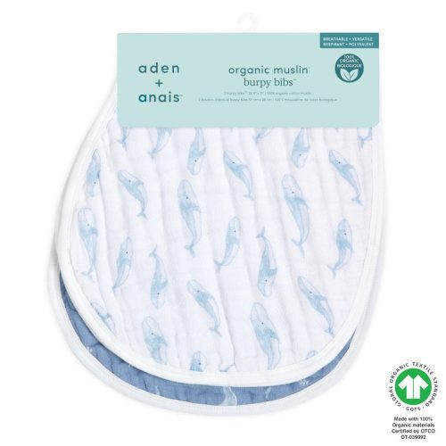 abbo20005 2 baby organic cotton muslin burpy bibs oceanic 2pack cw12522 gots