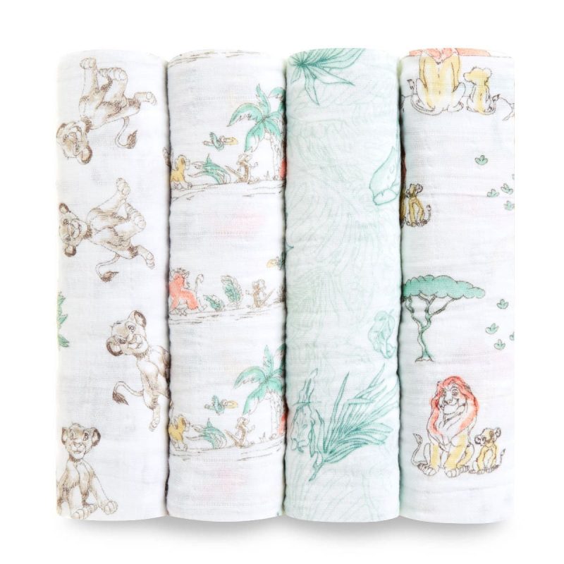 aden anais baby classic muslin swaddle 4pk disney lion king disn105g 0