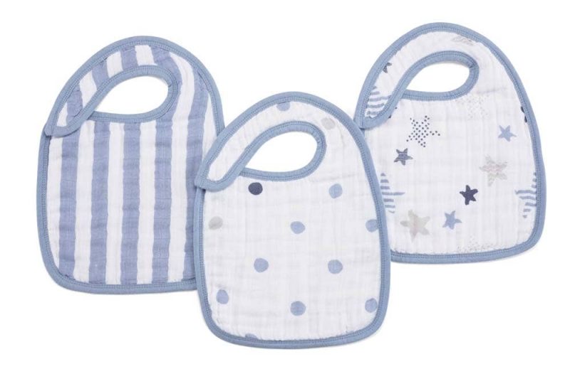 aden anais baby classic snap bib 3pk blue rockstar 7112 0