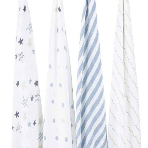 aden anais baby swaddle 4pk blue stripe rock star 2046 1