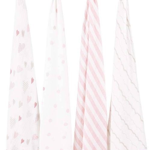 aden anais baby swaddle 4pk pink stripes heart breaker 2045 1