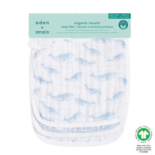 asno30002 2 baby organic cotton muslin snap bibs oceanic 3pack cw12522 gots