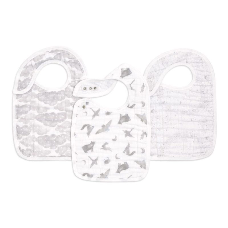 asno30004 1 baby organic cotton muslin snap bibs map the stars 3pack