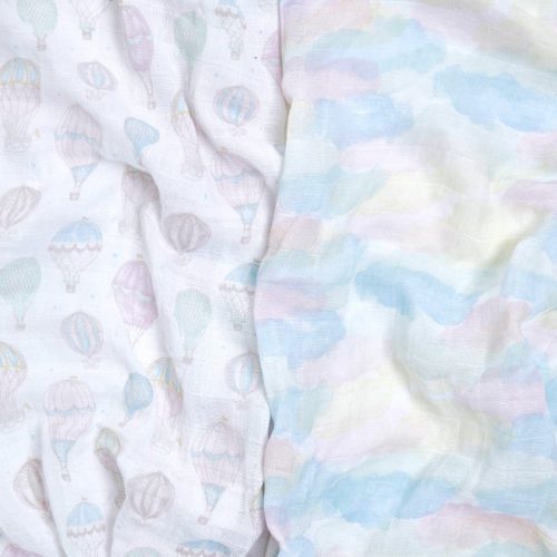 aswo20006 3 baby organic cotton muslin swaddles above the clouds 2pack