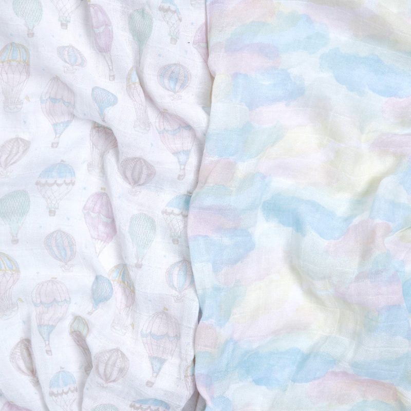 aswo20006 3 baby organic cotton muslin swaddles above the clouds 2pack