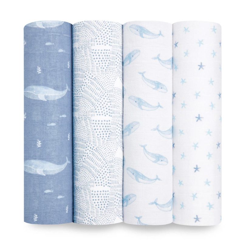 aswo40005 0 baby organic cotton muslin swaddles oceanic 4pack