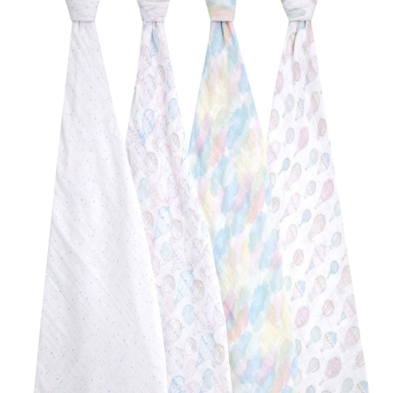 aswo40006 1 baby organic cotton muslin swaddles above the clouds 4pack