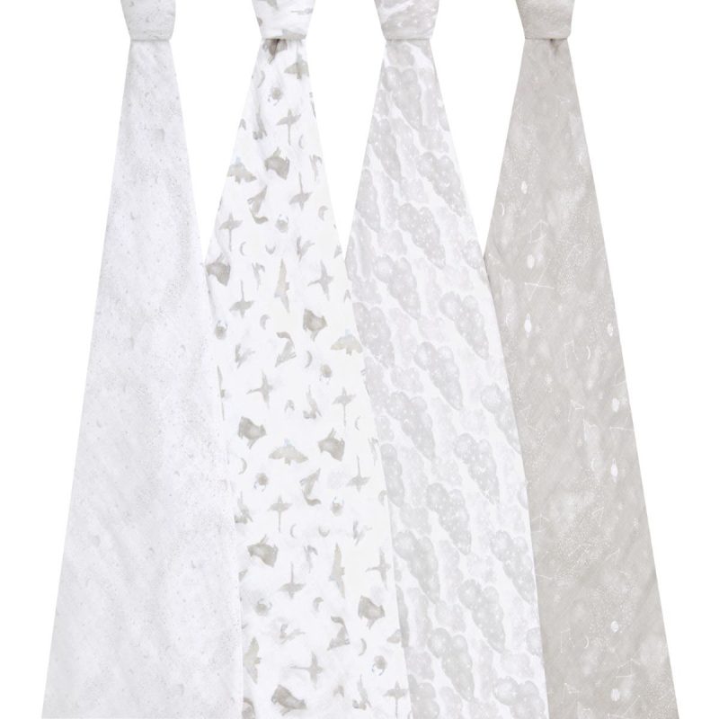 aswo40007 1 baby organic cotton muslin swaddles map the stars 4pack