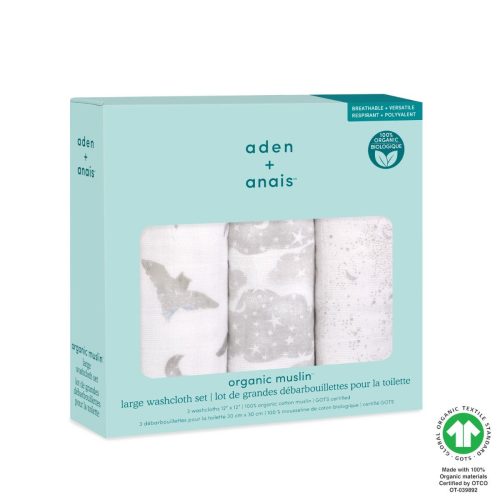 awco30003 2 baby organic cotton muslin washcloths map the stars 3pack gots