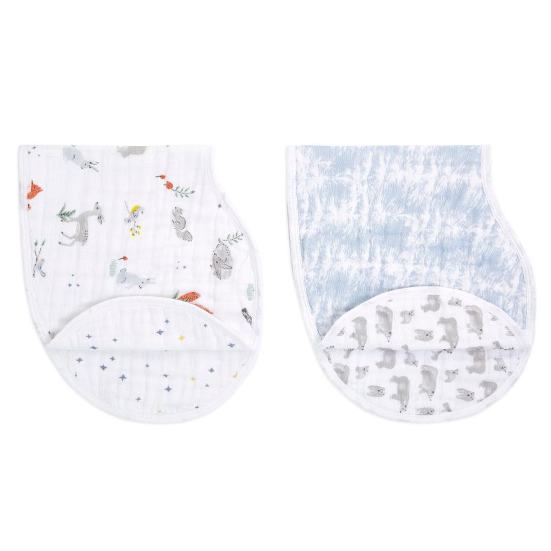 baby cotton muslin baby burpy bib 2 pack naturally 0