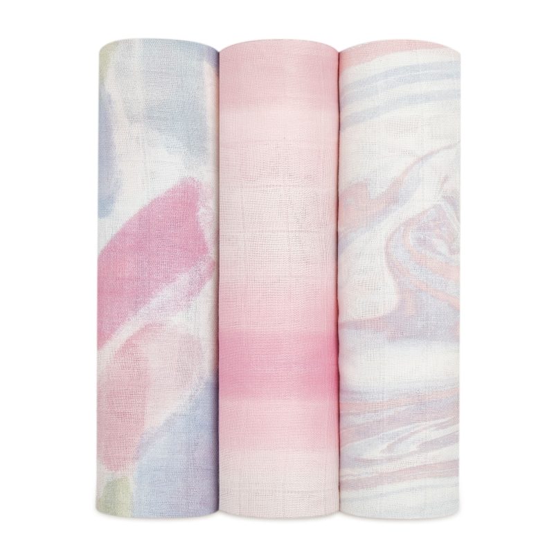 baby cotton muslin silky soft swaddle 3 pack florentine 0