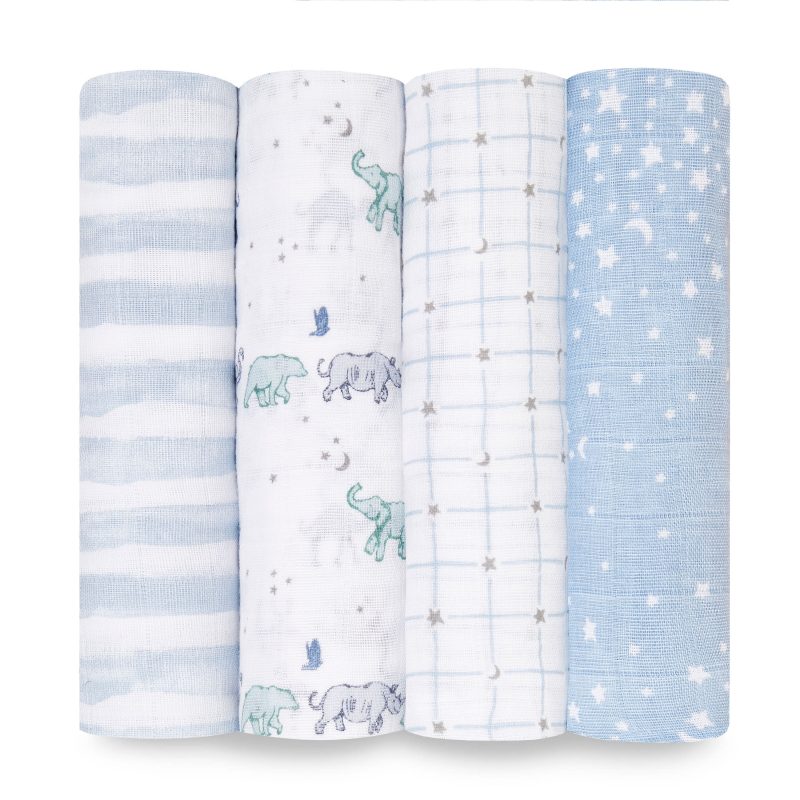 baby cotton muslin swaddle 4 pack rising star 0