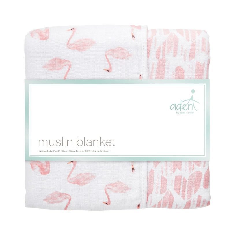 baby essential cotton muslin dream blanket briar rose flamingo heart pink 1 jpeg