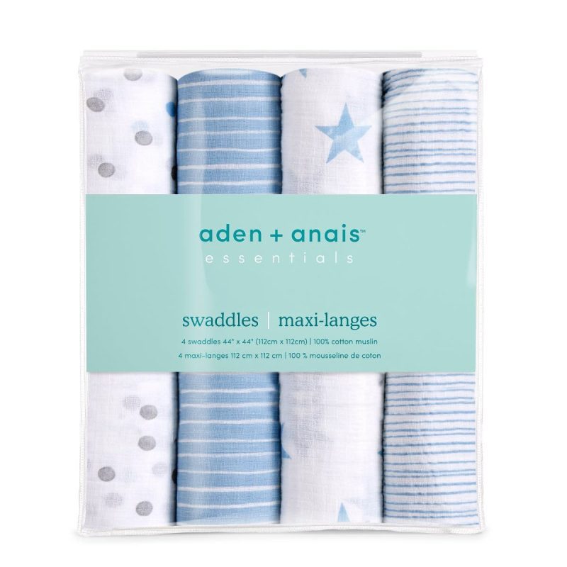 baby essential cotton muslin swadde 4 pack dapper blue 4 jpeg