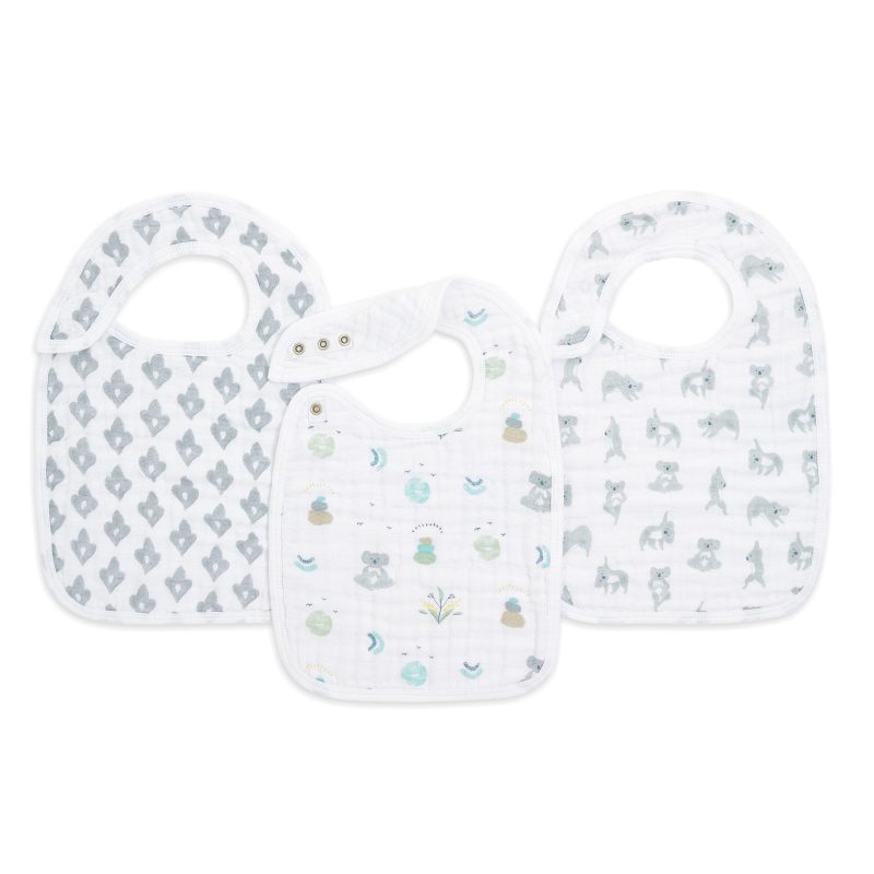 cotton muslin baby snap bibs now zen 3 pack ASNC30013 1