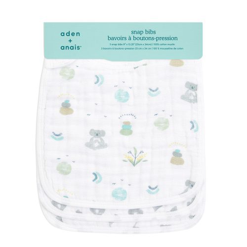 cotton muslin baby snap bibs now zen 3 pack ASNC30013 2