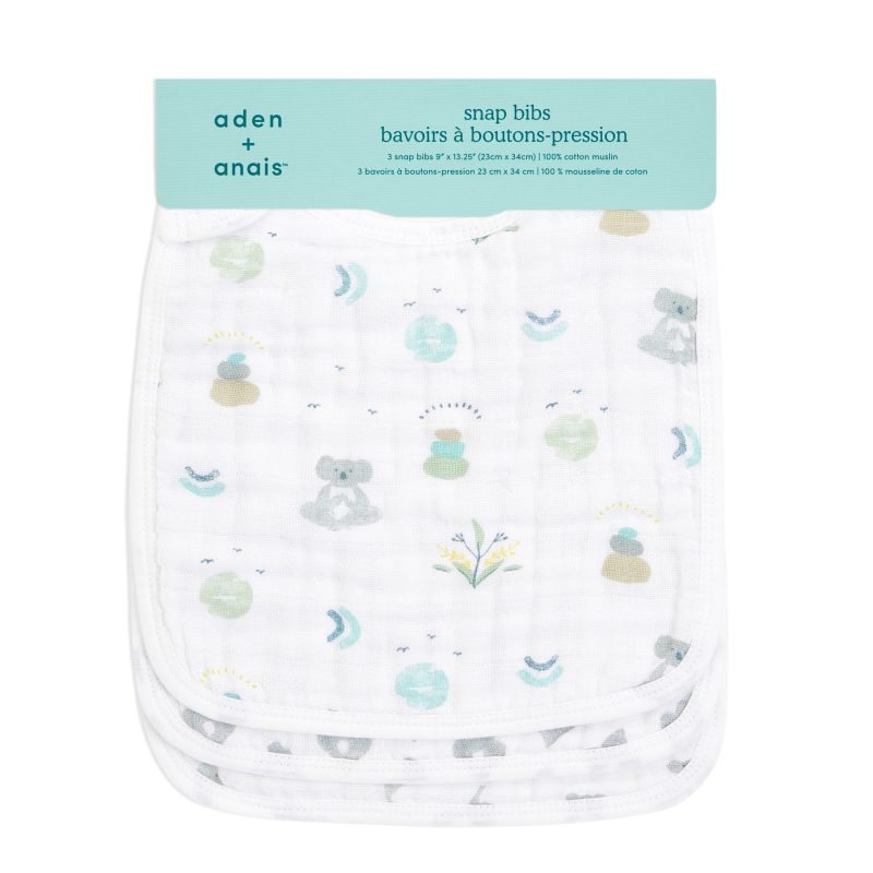 cotton muslin baby snap bibs now zen 3 pack ASNC30013 2