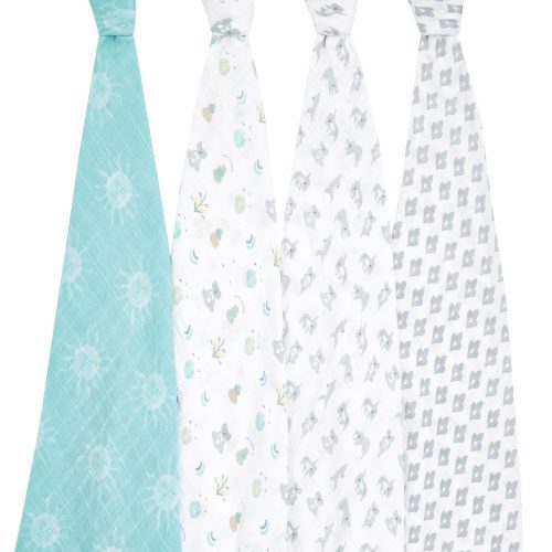 cotton muslin baby swaddle now zen 4 pack ASWC40012 2