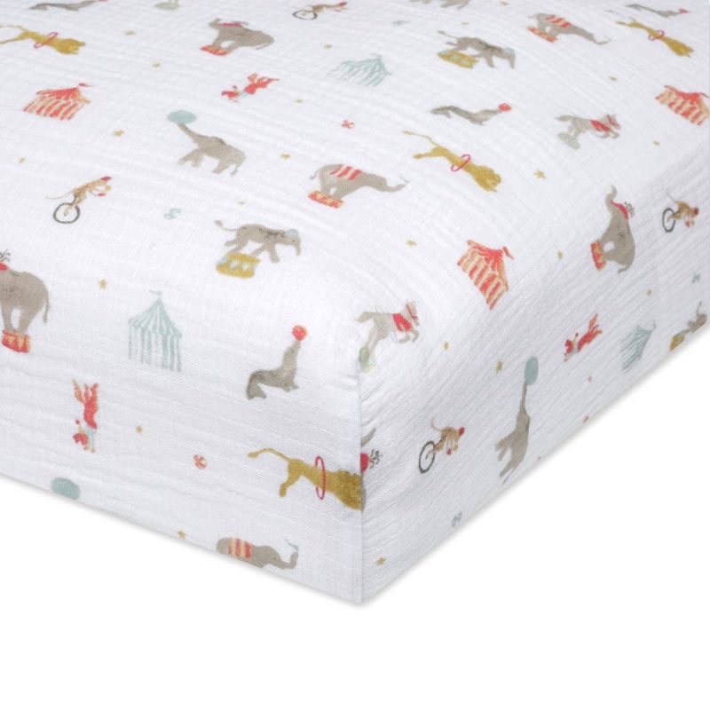 ecsc10012 1 baby cotton muslin crib sheet elephant circus