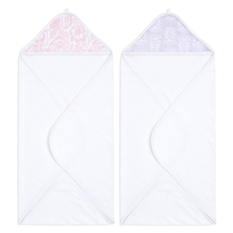 ehtc20019 1 essentials cotton muslin hooded towel damsel 2pack