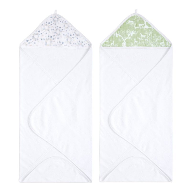 ehtc20022 1 baby cotton muslin hooded towels harmony 2pack