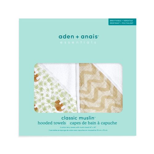 ehtc20024 2 baby cotton muslin hooded towels tanzania 2pack