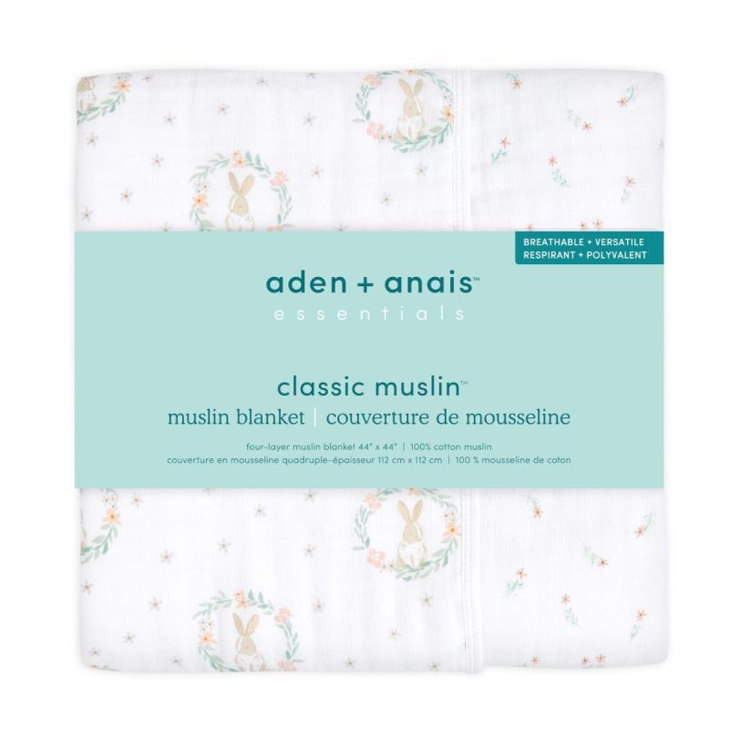 embc10021 2 baby cotton muslin blanket blushing bunnies