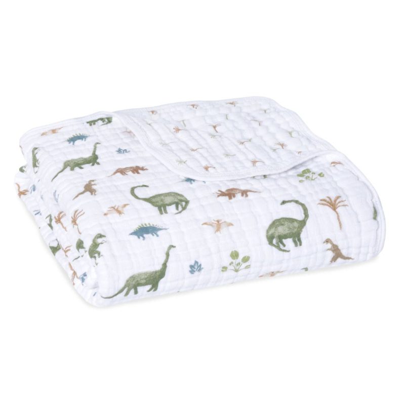 embc10024 1 baby cotton muslin blanket dino jungle