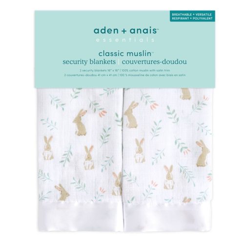 esbc20005 2 baby cotton muslin security blanket blushing bunnies 2pack