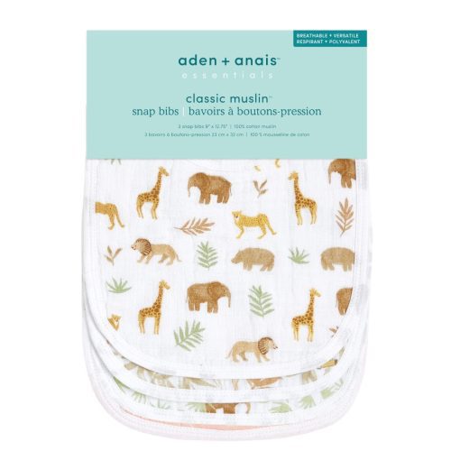 esnc30020 2 baby cotton muslin snap bibs tanzania 3pack