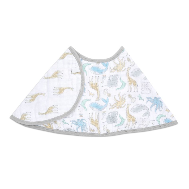 essentials cotton muslin baby burpy bibs naturally 2 pack EBBC10017 1