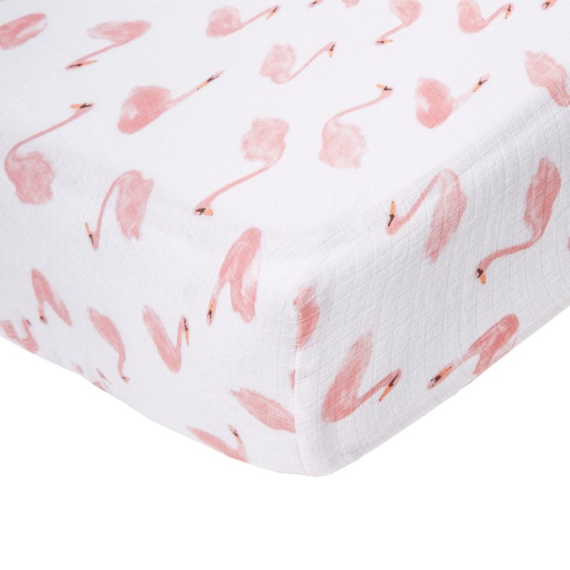 essentials cotton muslin baby crib sheet briar rose flamingo pink 1 b8be33b3 d57e 444c 82fc baeca5080861