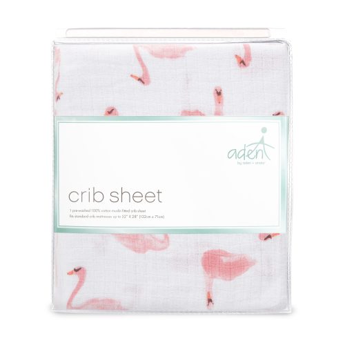 essentials cotton muslin baby crib sheet briar rose flamingo pink 2