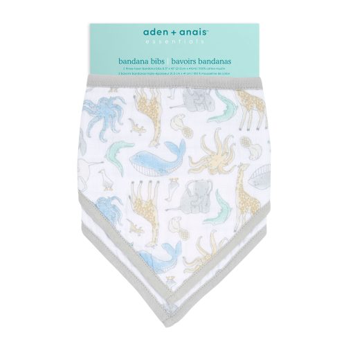 essentials cotton muslin bandana bib natural history 2pack EBNC20012 2