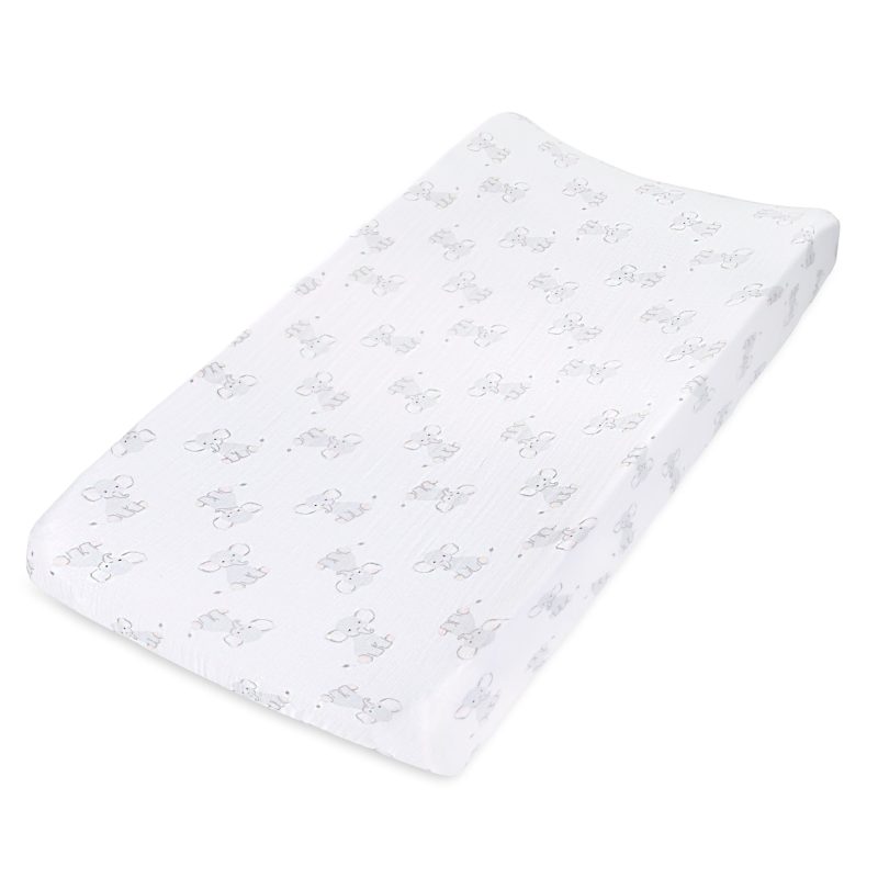 essentials cotton muslin changing pad cover safar babes elephant S846 1