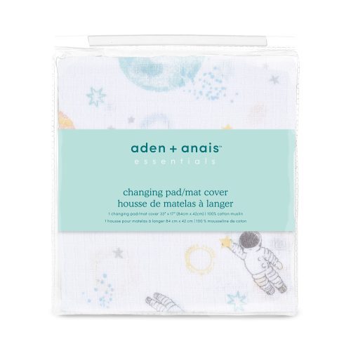 essentials cotton muslin changing pad cover space explorers ECPC10008 2