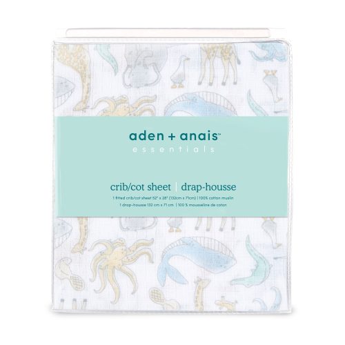 essentials cotton muslin crib sheet natural history ECSC10007 2