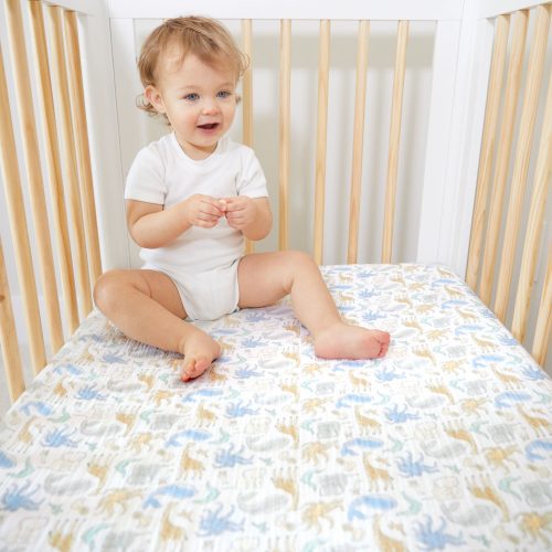 essentials cotton muslin crib sheet natural history ECSC10007 4